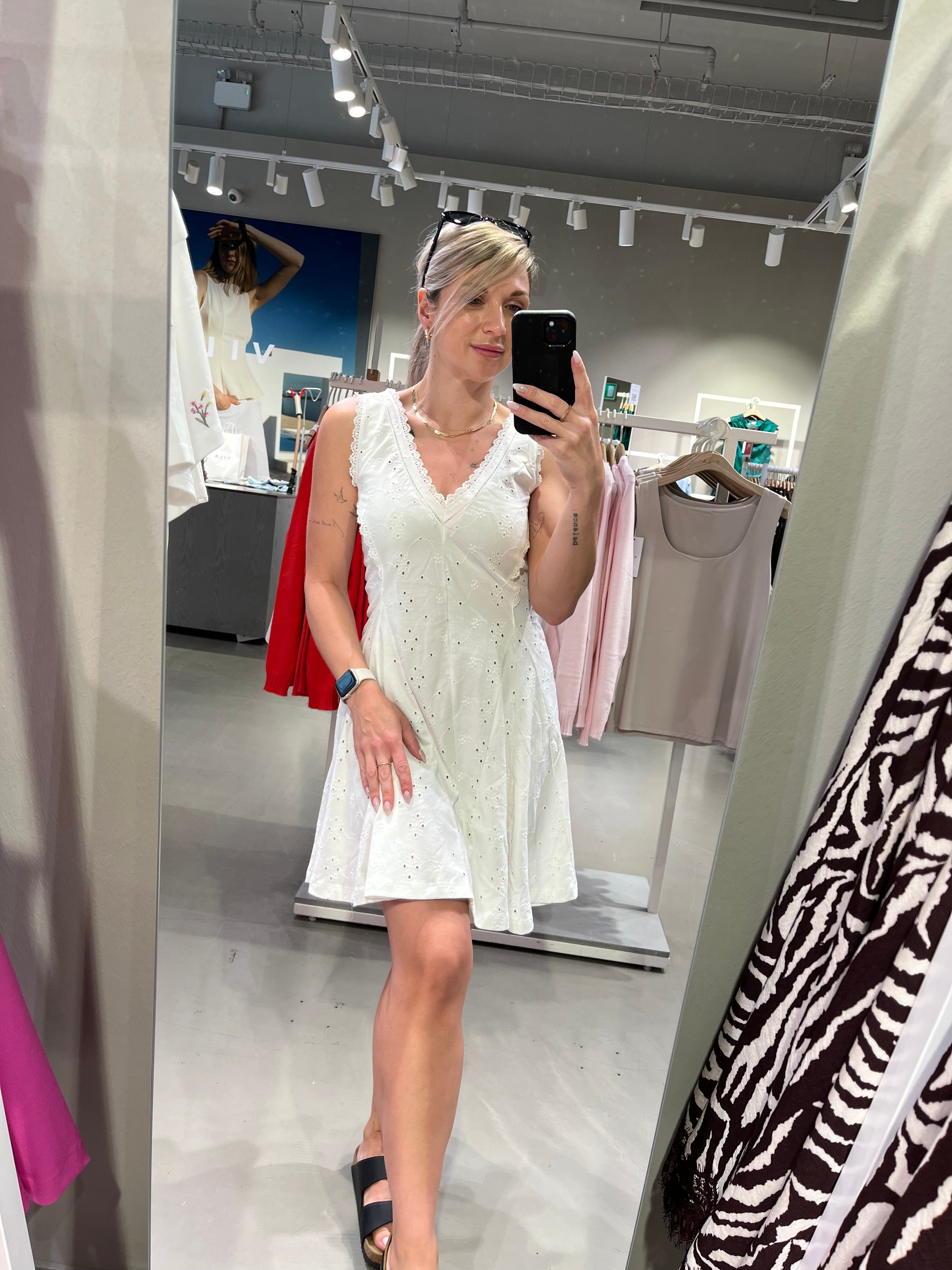 OBJAMANDA Short Dress - Cloud Dancer